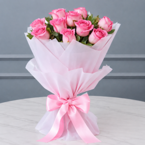 10 Pink Roses Bouquet
